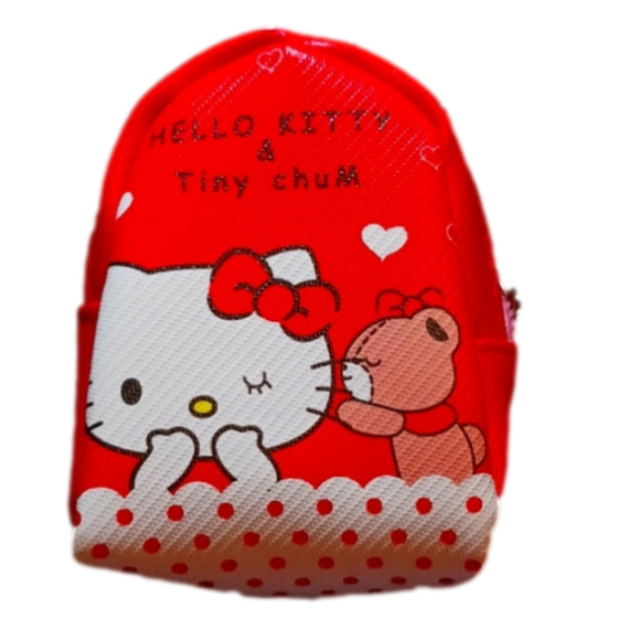 Hello Kitty & Tiny Chum Wallet Mini Coin Purse Backpack Pendant Keychain - Picture 2 of 5